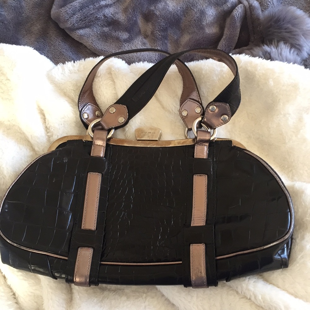 Authentic Etro Crocodile Leather Handbag